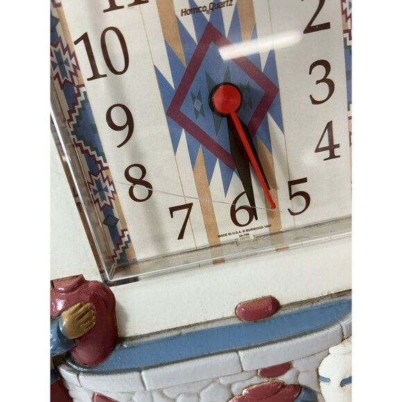 Homco Quartz Wall Clock Multi-Color 1997 Burwood Style 33749 Made in USA - Picture 4 of 5